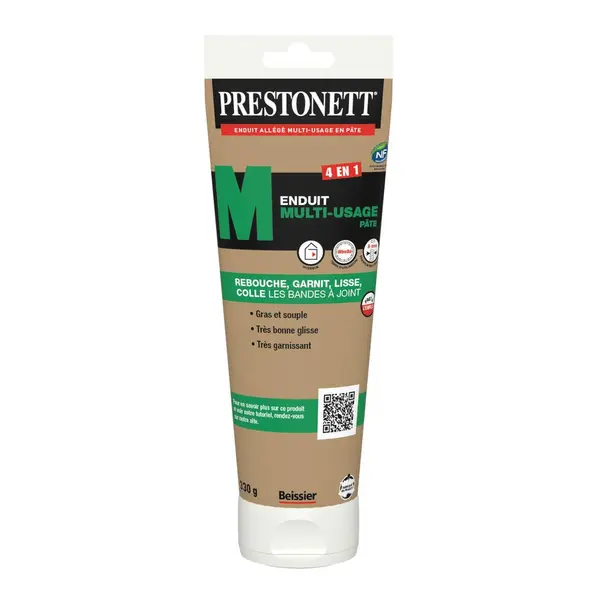 Enduit multifonction en pâte 4 en 1 PRESTONETT blanc 330 g - PRESTONETT