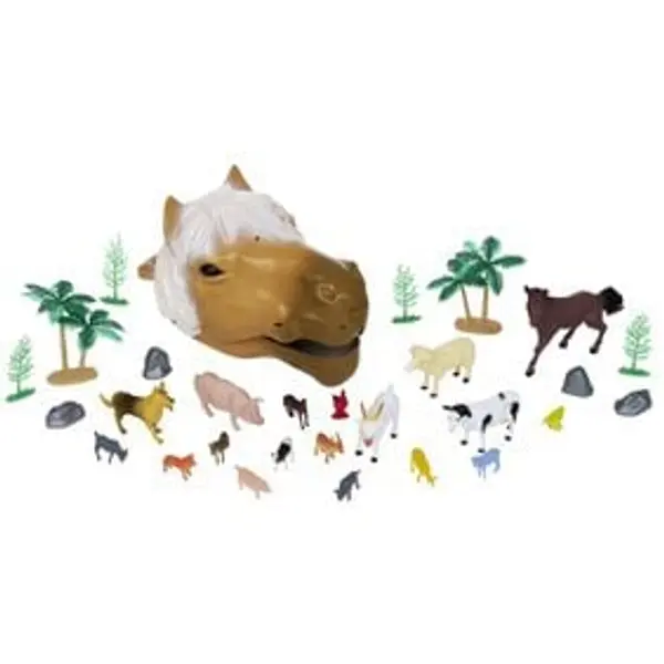 Tête de cheval + 20 figurines