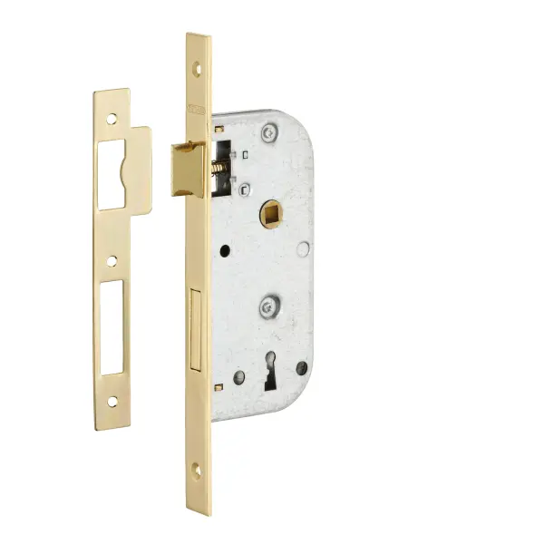 Serrure encastrable à clé pour porte de chambre, axe 40mm, bouts carrés, 1 clés - THIRARD