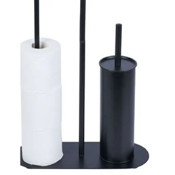 Support papier WC et téléphone noir 36xH66x13,5cm