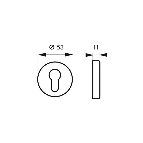 Paire de rosaces, trou de cylindre, inox - THIRARD