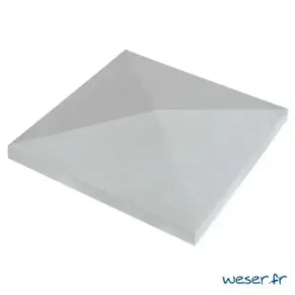Chapeau de pilier pointe diamant - 50 x 50 cm - gris - CP450G