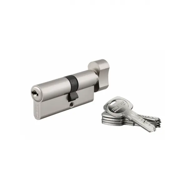 Cylindre de serrure à bouton Trafic 6, 30Bx40mm, nickel, anti-arrachement, anti-perçage, 5 clés - THIRARD