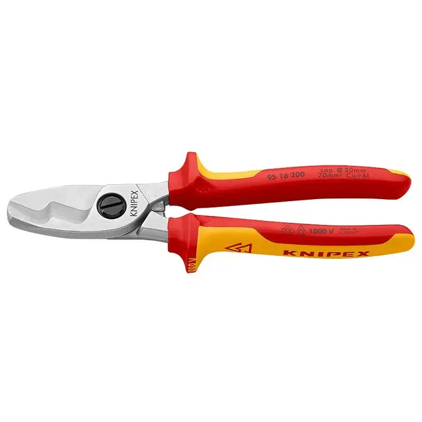 Coupe-cables électriques double tranchant - 20mm L 200 mm - KNIPEX