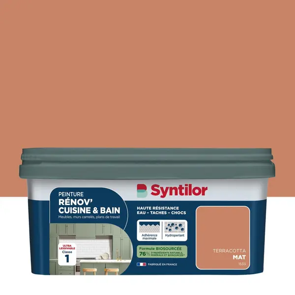 Peinture meuble terracotta mat SYNTILOR Renov' cuisine et bain 2l - SYNTILOR
