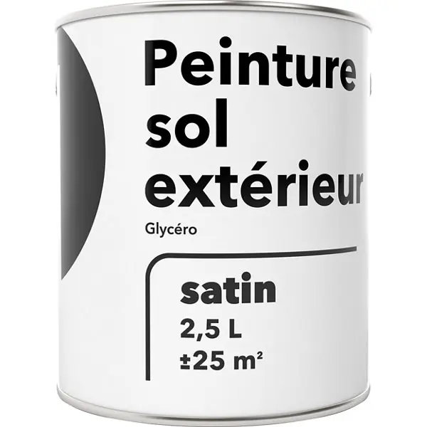 Peinture extérieur sol 2,5 L satin gris glycero
