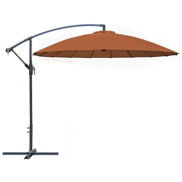 Parasol déporté Pagode - Aluminium époxy - Fibre de verre - Ø300 - Sienne - PROLOISIRS