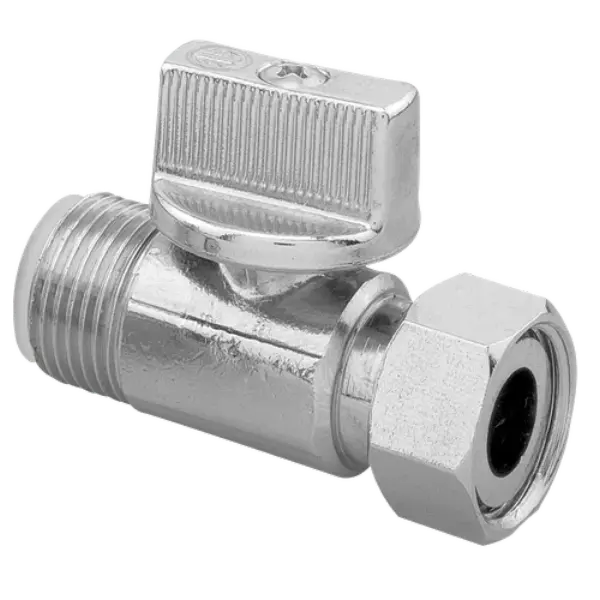 Robinet WC droit Chromé ECROU LIBRE - MALE 3/8 EL x 3/8M