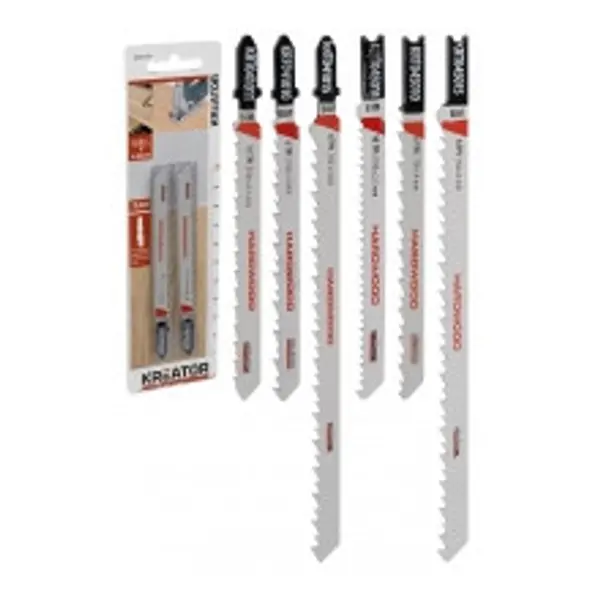 Lames de scie sauteuse bi-metal pour bois dur 2 lames 152 mm 6 tpi (4 mm) 'U' Lame longue matériaux épais - Kreator