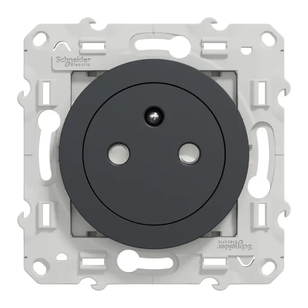 Prise de courant 2P+T affleurante Anthracite connexion rapide Odace 2011 - Schneider Electric - S540052