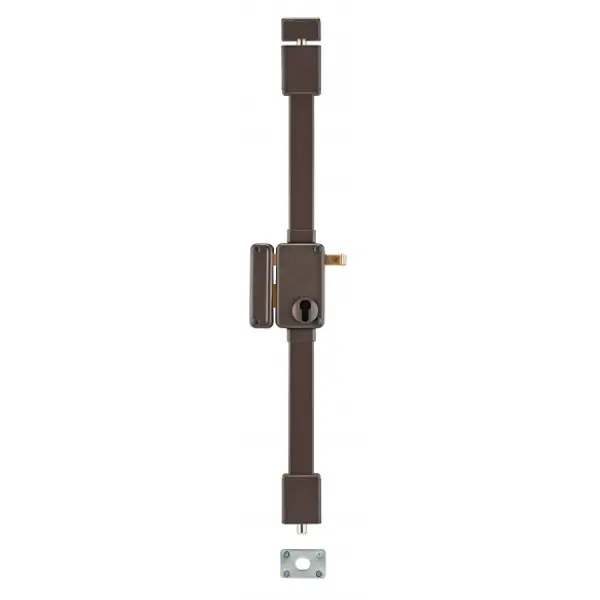 Boitier de serrure en applique Beluga à tirage pour porte d'entrée, gauche, 3 pts, axe 45mm, marron - THIRARD