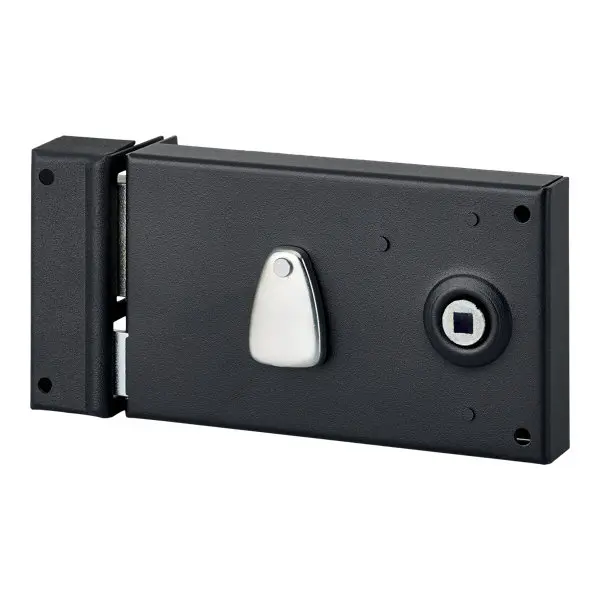 Serrure applique horizontale 4G 140X80 gauche noire, 2 clés