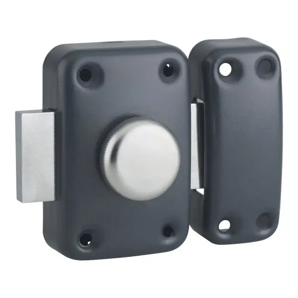 Verrou APACHE bouton et cylindre 45 mm epoxy anthracite 3 clés