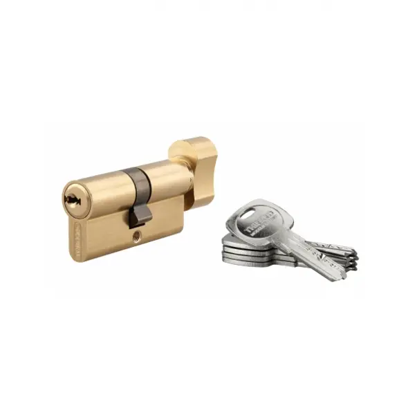 Cylindre de serrure à bouton Trafic 6, 30Bx30mm, laiton, anti-arrachement, anti-perçage, 5 clés - THIRARD