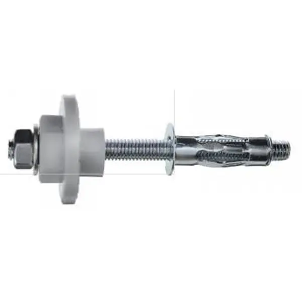 Cheville métallique expansion pour fixation de lavabos - Kit avec Vis 2 filets, Rondelles excentrées, écrou, rondelles - Sachet de 2 8x55