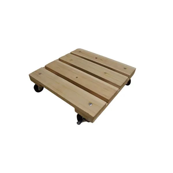 Essentis roule plante bois brut 30 x 30 cm - 4 roulettes - charge 70 kg - Louis Moulin