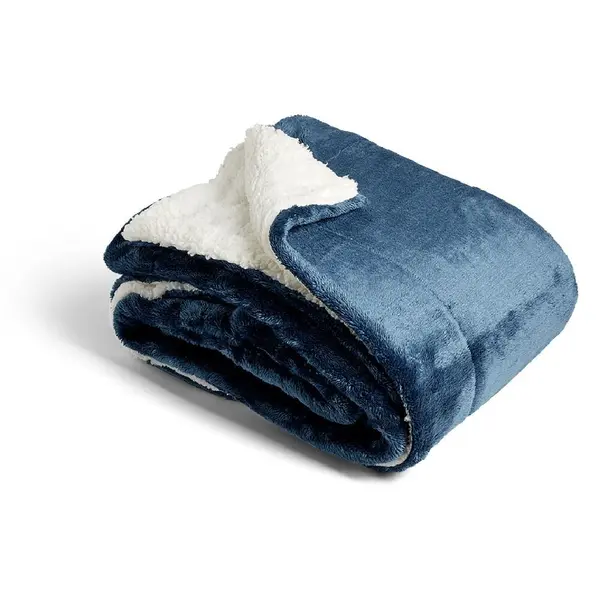 Plaid pilou pilou 127x152cm bleu marine