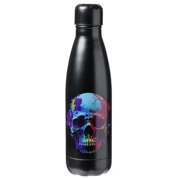 Bouteille isotherme Halloween noir tête de mort multicolore 500ml
