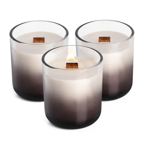 Coffret 3 grandes bougies crépitantes Candleplace - parfum feu de cheminée - autonomie 180h - TAGU