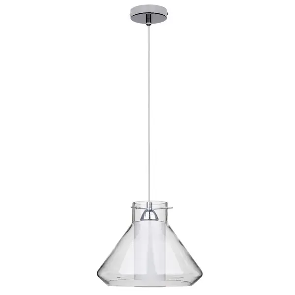 Suspension Chrome/Transparent Universe cloche, 1xE27 Max 60W , IP20, 230V AC, Classe I - Spot-Light