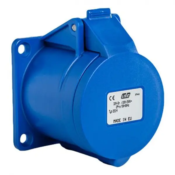 Prise femelle droite 32A 2P+T 220V - Étanche IP44 - IDE