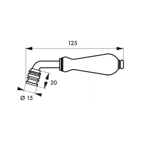 Paire de béquilles pour porte, carré 7mm, 2 portées, porcelaine, blanc - THIRARD