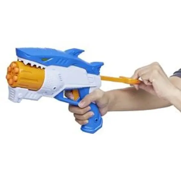 Pistolet requin bleu et 8 fléchettes