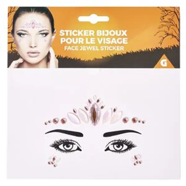 Bijoux visage autocollants Halloween (plusieurs modèles)