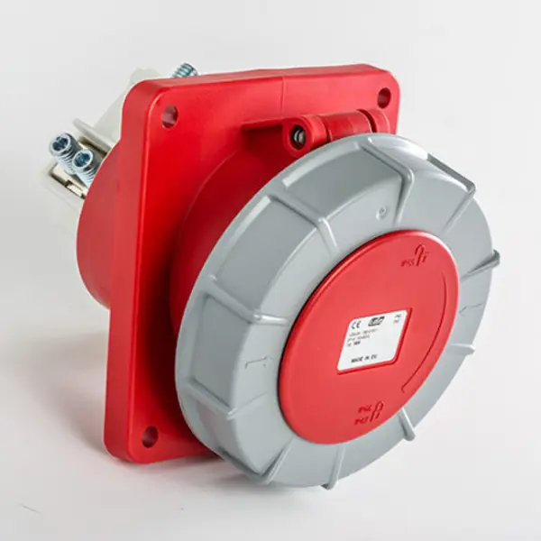Prise 125A monophasé 2P+T encastrable avec fil pilote - Étanche IP67 - IDE