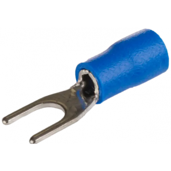 Lot 100x Cosse à fourche en cuivre étamé câble section 1,5 à 2,5mm² - Trou M5 Ø 5,3mm - Cosse isolée à sertir