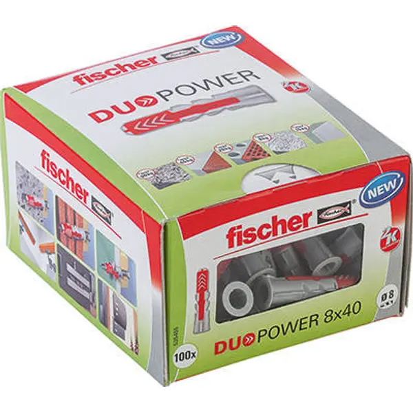 Boîte de 100 Chevilles DUOPOWER 8x40 DIY - FISCHER