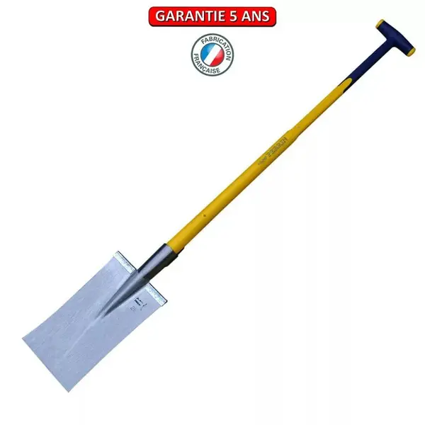 Louchet Nord 28 cm manche en T composite 0,90 m - rebords montés - PERRIN