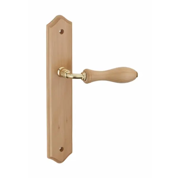 Ensemble de poignées pour porte intérieure Themis sans trou, carré 7mm, entr'axes 195mm, bois brut - THIRARD