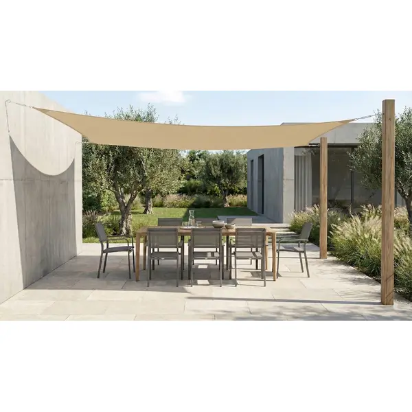 Voile d'ombrage carrée - Austral - sable 5 x 5 m - protection UV 90 % - Jardiline