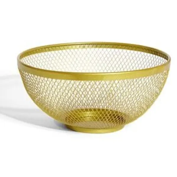 Corbeille à fruits en métal maillage doré Ø26xH13cm