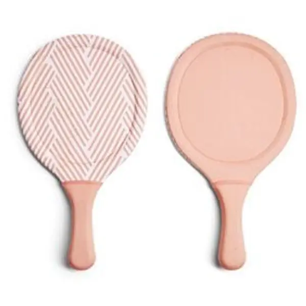 Raquette de plage x2 + 1 balle adulte plastique orange