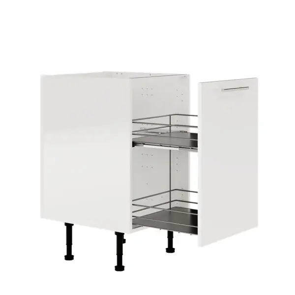 Meuble de rangement bas 50 cm blanc brillant DORICE