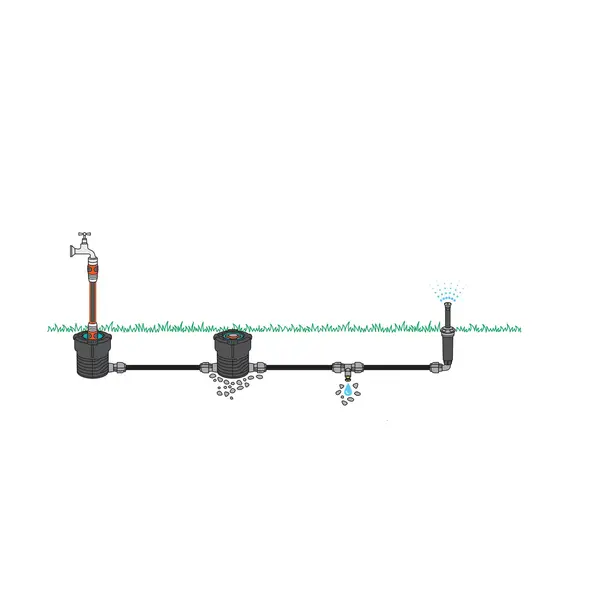 Départ enterré pour système Pipeline et du Sprinklersystem - GARDENA