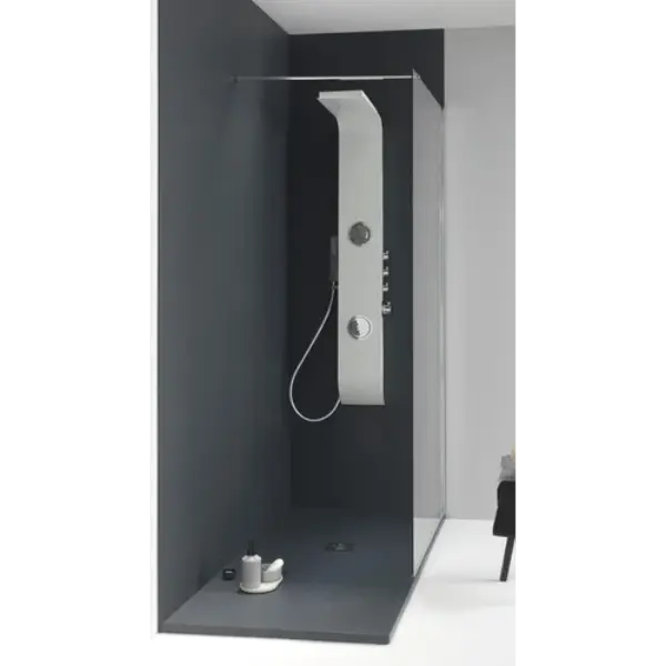 Receveur Ancodesign texture pierre - blanc - ep 3cm avec bonde de ⌀90