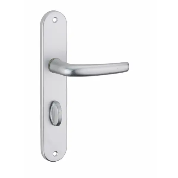 Ensemble de poignées pour porte intérieure Maia à condamnation, carré 7mm, entr'axes 195mm, argent - THIRARD