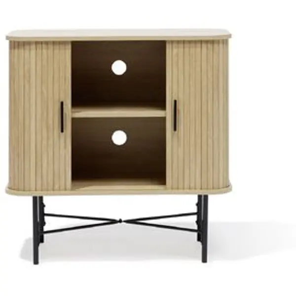 Buffet Grège bois naturel et noir - L80xP39,5xH79 cm
