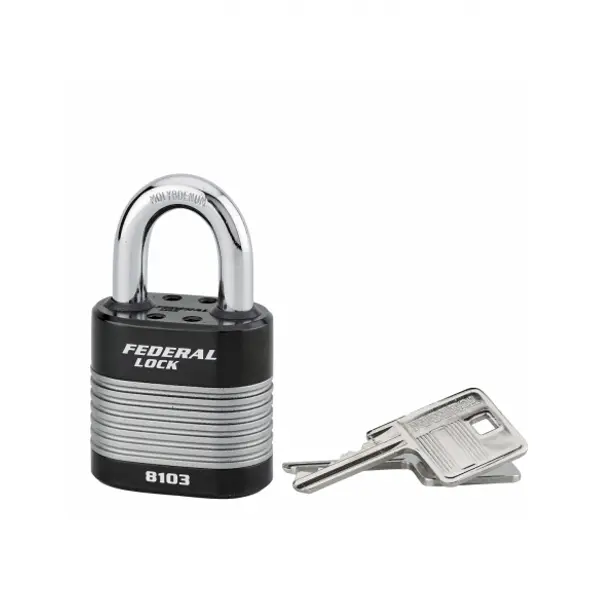 Cadenas à clé Fédéral Lock Protector, extérieur, acier, double verrouillage, 50mm, 2 clés - THIRARD