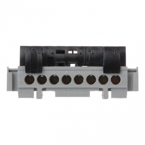 004852 Legrand bornier de répartition isolé - phase - Connexion 8x16mm² - À clipser sur rail DIN