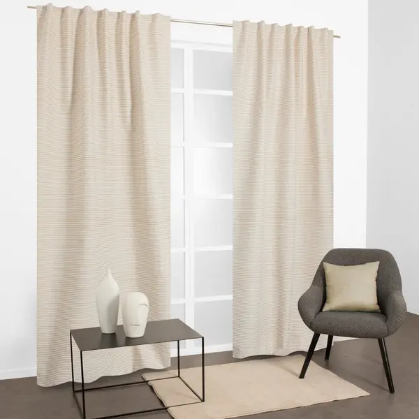Rideau tamisant, Izoa beige l.140 x H.240 cm - JBY CREATION