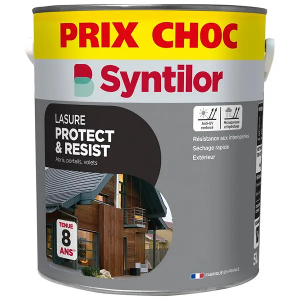 Lasure bois extérieur chêne clair satinée protection 8 ans 5 L