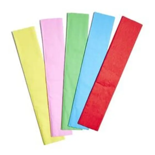 Rouleau de papier crépon couleur unie L10xl0,5m (5 modèles)