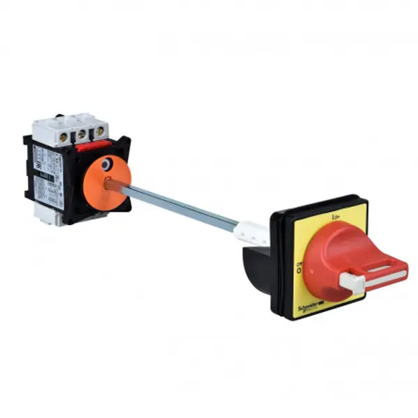 VCCF02 Schneider - Inter sectionneur 3P 12A - Montage rail DIN + Poignée rouge sur porte 4 vis - TeSys Vario VCCF