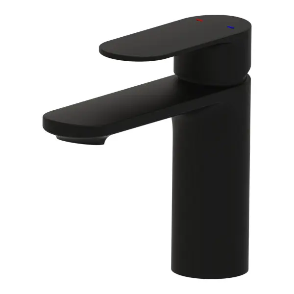 Mitigeur de lavabo noir mat avec bonde clic-clac SIBIA