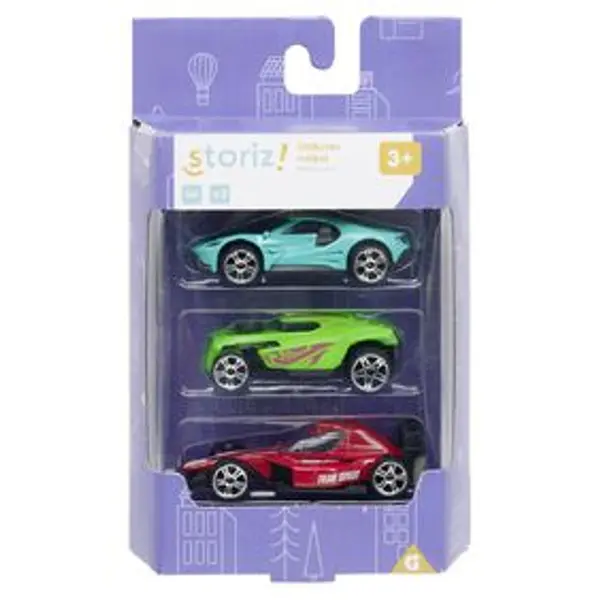 Voiture métal échelle 1/64 multicolore x3
