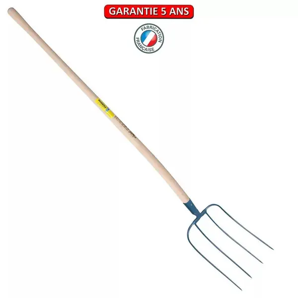 Fourche d'ecurie large 4 dents manche pomme - PERRIN